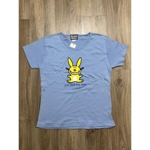 Y2K Jim Benton Happy Bunny " You Suck Big Time" Blue‎ T Shirt Women Size M